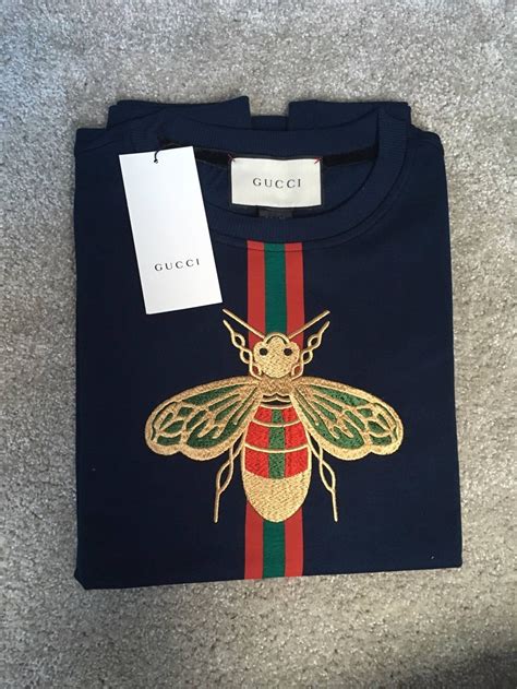 gucci bee shirt replica|gucci bee embroidered sweater.